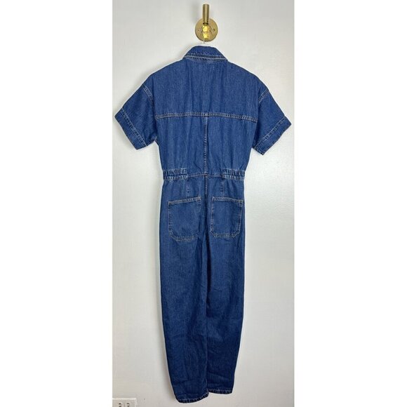 FREE PEOPLE Marci Denim Jumpsuit in Wash Sapphire Blue Size X-Small - Picture 8 of 11